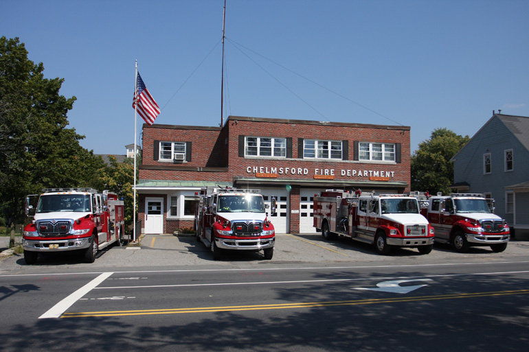 Engines 4, 3, 5, and 2 at Center Fire Station on August 21, 2013